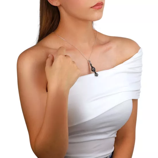 1000 Ayar Kazaziye Kafes Model Oksitli Kolye