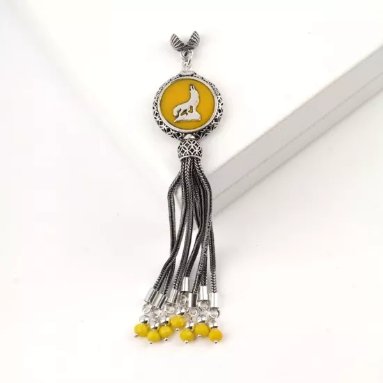 925 Ayar Bozkurt Sarı Tespih Püskülü