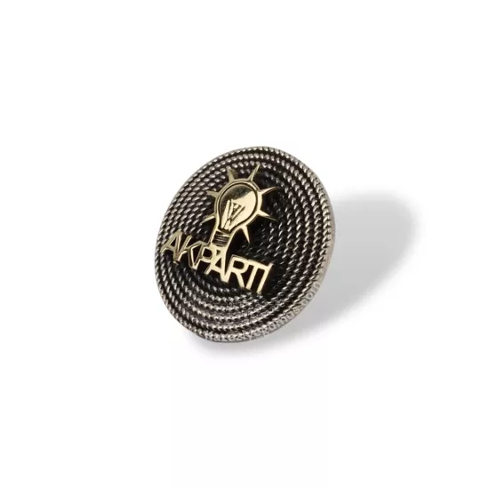 925 Ayar Telkari Ak Parti Gümüş Rozet