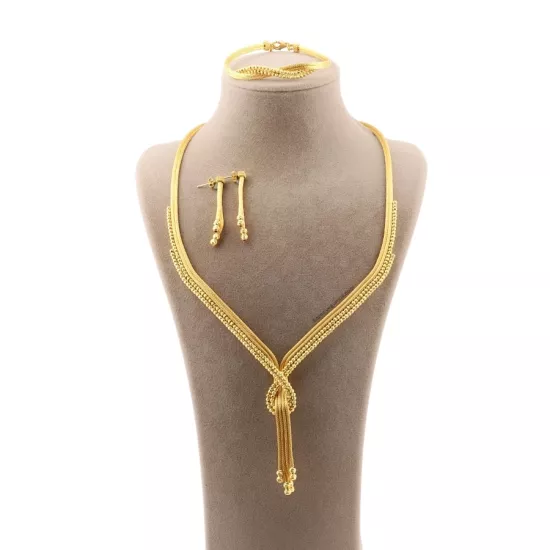 925 Ayar Dorika İşlemeli Altın Kaplama Set