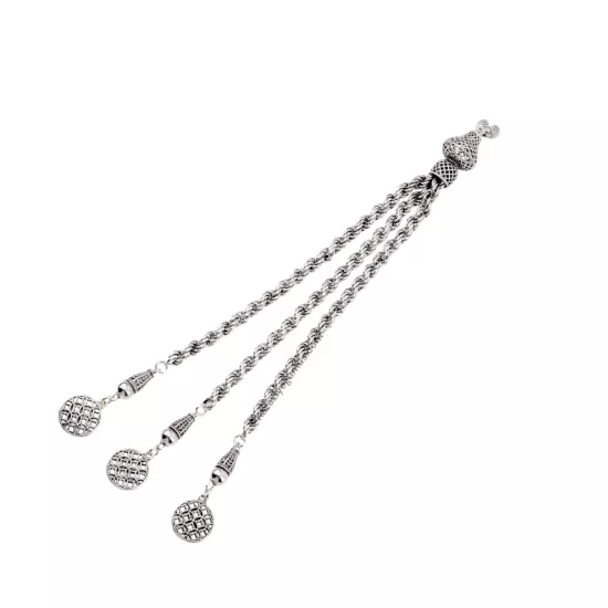 925 Ayar Burgu Zincir İşlemeli Model Tespih Püskülü