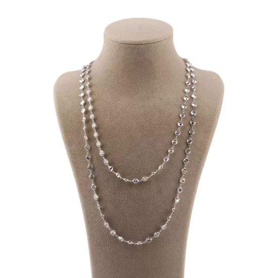 925 Ayar Sıra Taşlı Rose Kadın Zincir Kolye