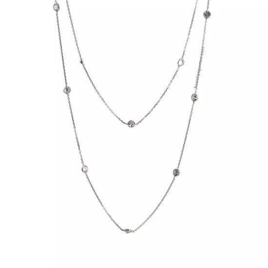 925 Ayar Gümüş Sıra Taşlı Kadın Zincir Kolye