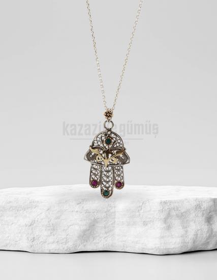 Fatma Ana Hand Embroidered Filigree Silver Necklace