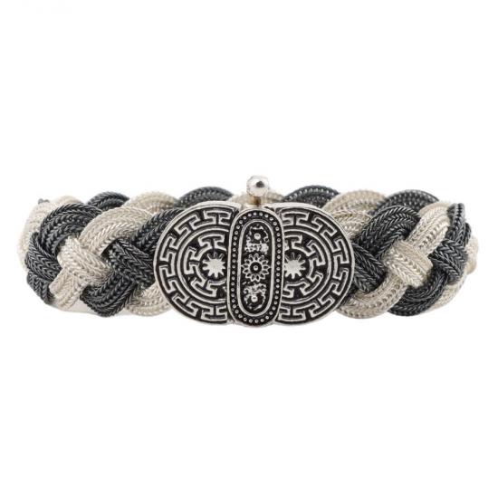 Ottoman Lock Braided 925 Sterling Silver Bracelet