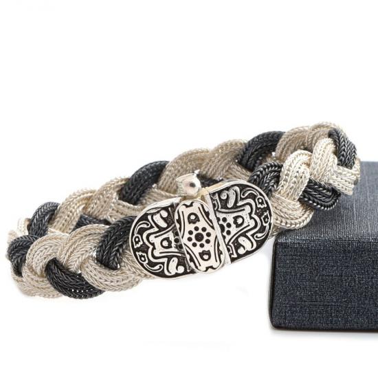 Mardin Straw Black and White Bracelet