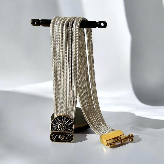 Mardin Straw Enameled Silver Bracelet