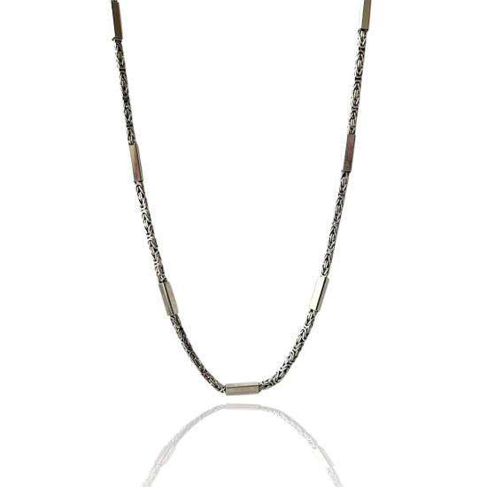 4mm Square Piece King Men’s Silver Chain