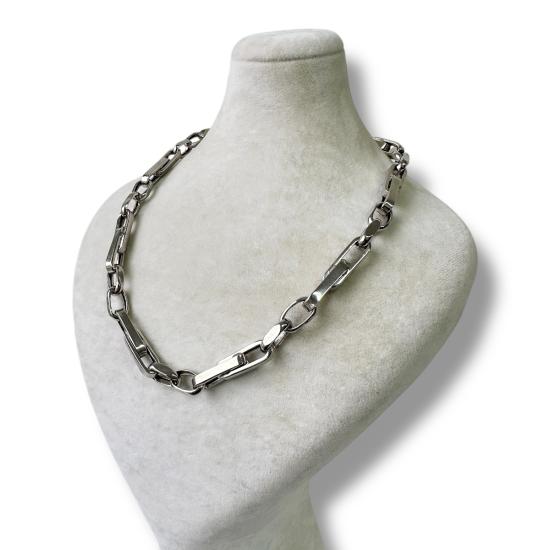925 Sterling Silver Oval Cut Chain Men’s Necklace