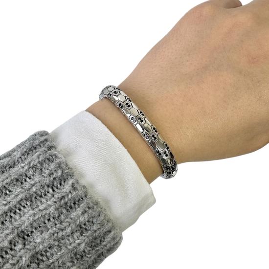 925 sterling Snake Vip Silver Bracelet with White Zircon Stone