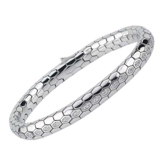 925 sterling Snake Vip Silver Bracelet with White Zircon Stone