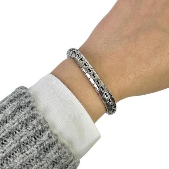 Black 925 sterling Snake Vip Silver Bracelet with Zircon Stone