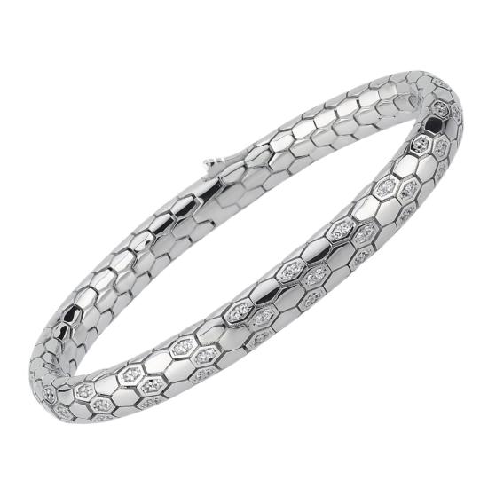 Black 925 sterling Snake Vip Silver Bracelet with Zircon Stone