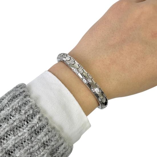 Black 925 sterling Snake Vip Silver Bracelet with Zircon Stone