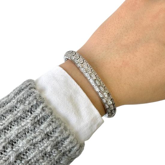 925 sterling White Zircon Snake Vip Silver Bracelet