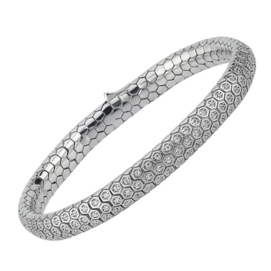 925 sterling White Rhodium Snake Vip Silver Bracelet