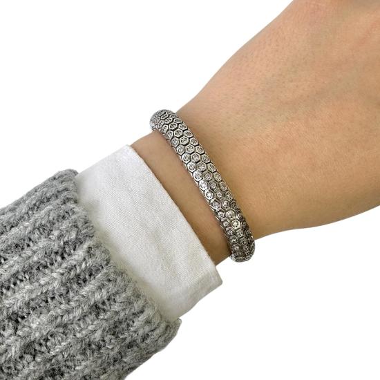 925 sterling White Rhodium Snake Vip Silver Bracelet