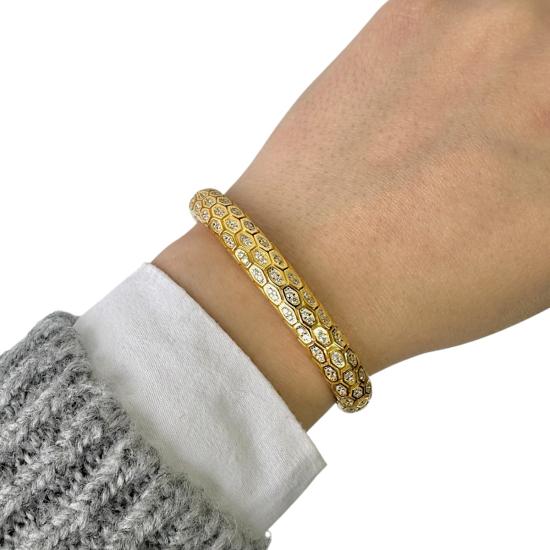 925 Silver Zircon Vip Handcuff Bracelet Model