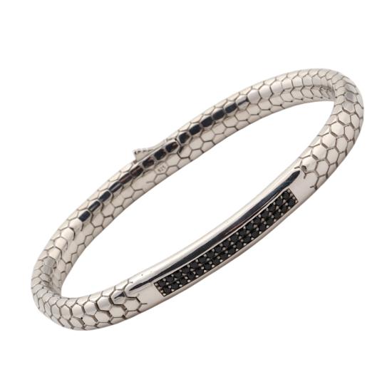 925 Ayar Siyah Zirkon Snake Vip Gümüş Bileklik