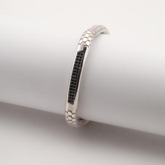 925 Ayar Siyah Zirkon Snake Vip Gümüş Bileklik
