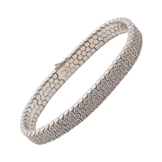 925 Ayar Beyaz Zirkon Snake Vip Gümüş Bileklik