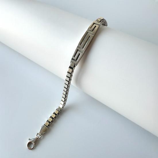 925 Sterling Silver Double Cube Chain Bracelet