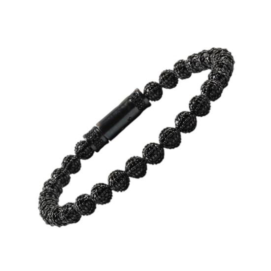 925 Ayar Siyah Zirkon Taşlı Unisex Gümüş Bileklik