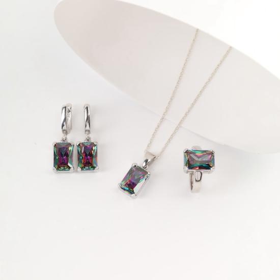925 Ayar Gümüş Baget Yansımalı Zirkon Taşlı Set