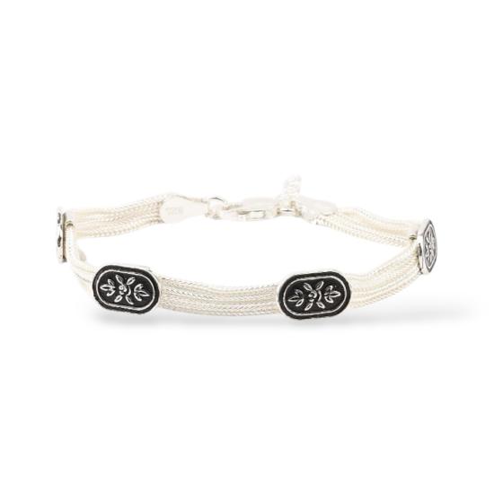 925 Carat Mardin Straw 3-Piece Silver Bracelet