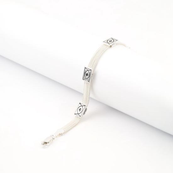 925 Carat Mardin Straw 3-Piece Silver Bracelet