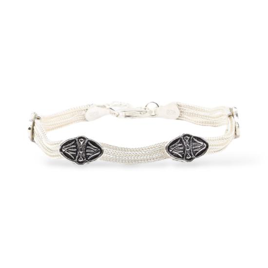 925 Carat Mardin Straw 3-Piece Silver Bracelet