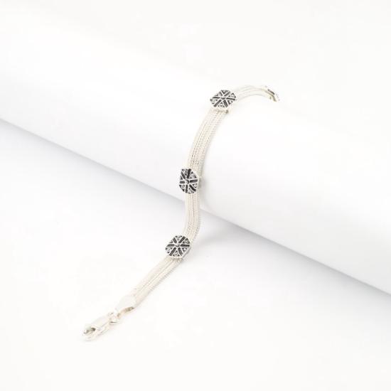 925 Carat Mardin Straw 3-Piece Silver Bracelet