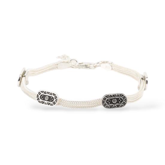 925 Sterling 2-Piece Mardin Straw Silver Bracelet