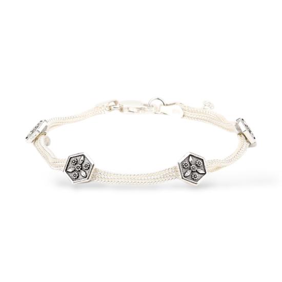 925 Sterling 2-Piece Mardin Straw Silver Bracelet