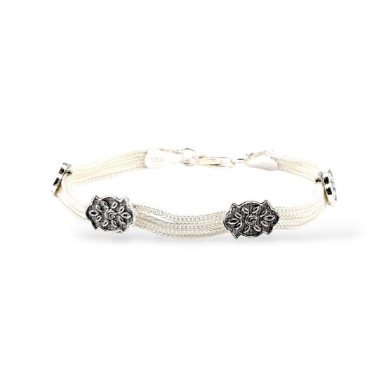 925 Carat Mardin Straw 3-Piece Silver Bracelet