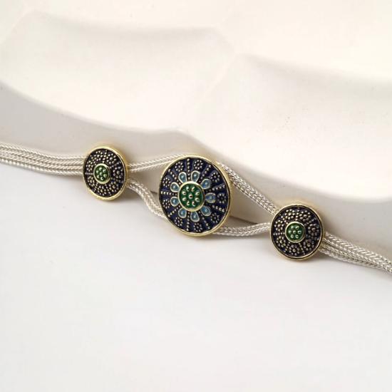 925 Sterling Flower Double Striped Straw Bracelet