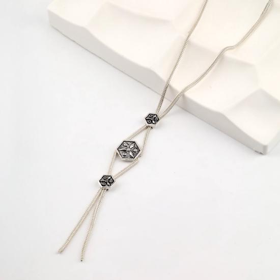 925 Sterling Mardin Straw Necklace with Motif