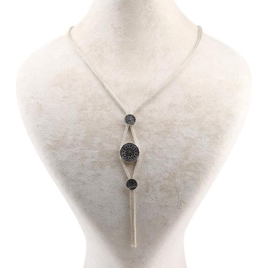 925 Sterling Mardin Straw Necklace with Motif
