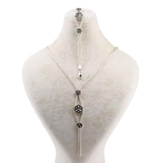 925 Carat Motif Mardin Wicker Silver Set