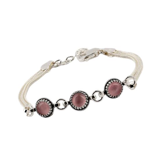 925 Sterling Silver Turquoise Stone Mesh Bracelet