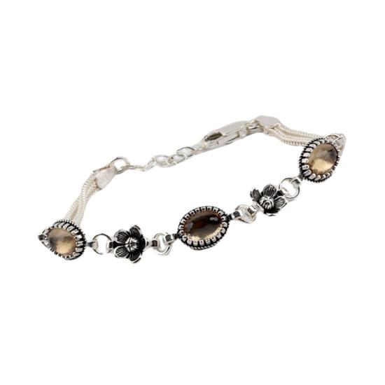 925 Sterling Silver Turquoise Stone Mesh Bracelet