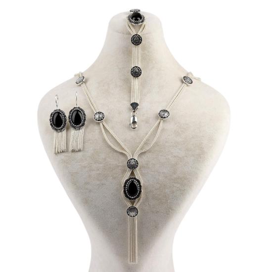 925 Carat Motif Mardin Wicker Silver Set