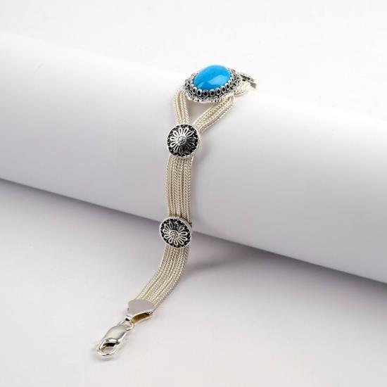 925 Sterling Silver Onyx Mardin Straw Bracelet