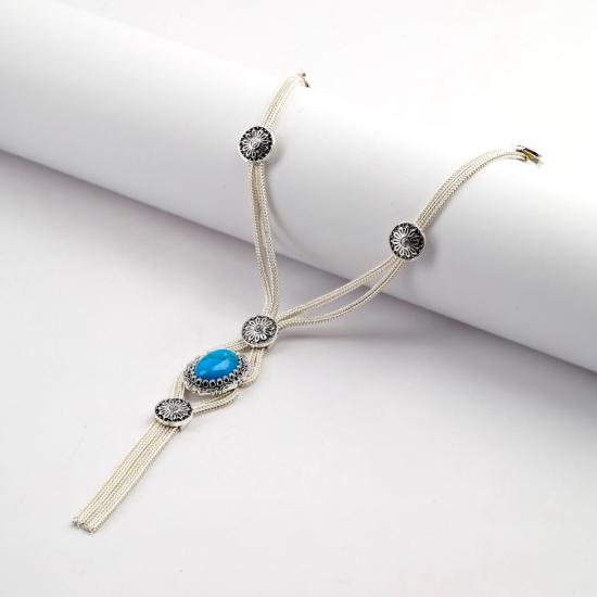 925 Sterling Silver Stone Mardin Straw Necklace