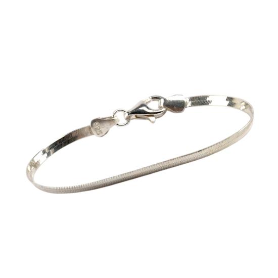 925 Sterling Flat Italian Silver Chain Bracelet