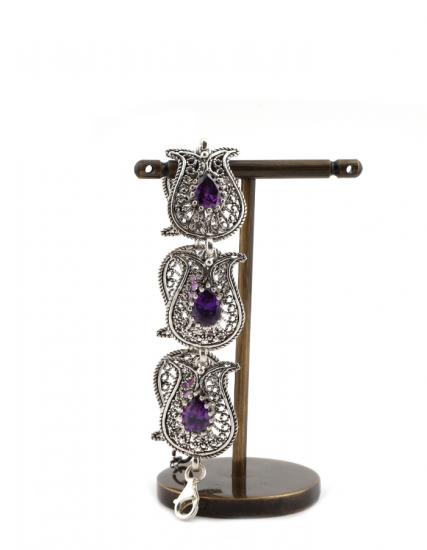 Filigree Embroidery Women’s Amethyst Bracelet