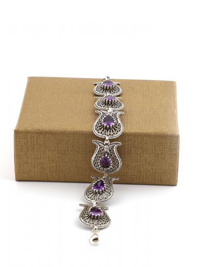 Filigree Embroidery Women’s Amethyst Bracelet