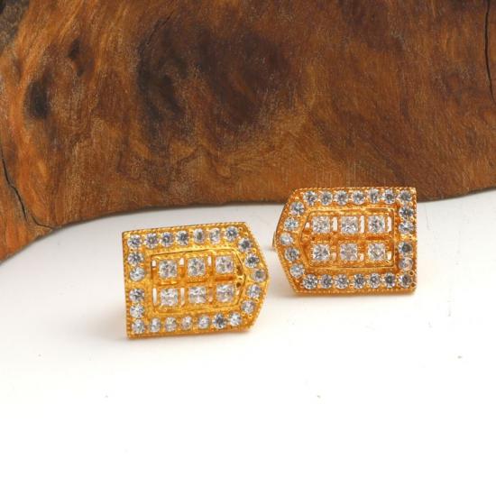 Zircon Stone Trabzon Straw Silver Earrings