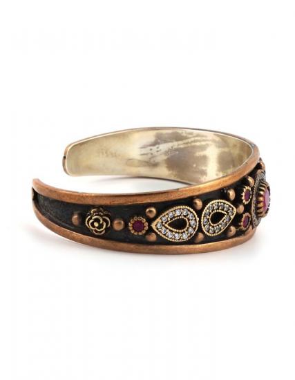 Ottoman Design Ruby and Emerald Bracelet