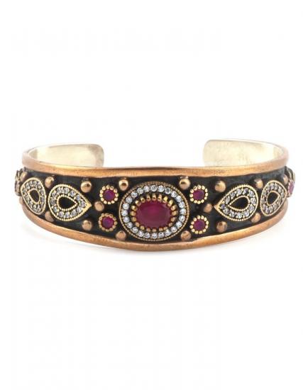 Ottoman Design Ruby and Emerald Bracelet